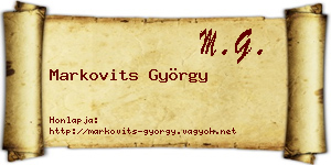 Markovits György névjegykártya