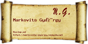 Markovits György névjegykártya