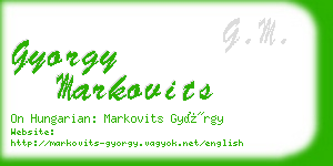 gyorgy markovits business card